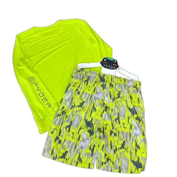 Spyder Boys Swim Set Trunks Rash guard 2 piece Size XL NEW - Picture 3 of 9